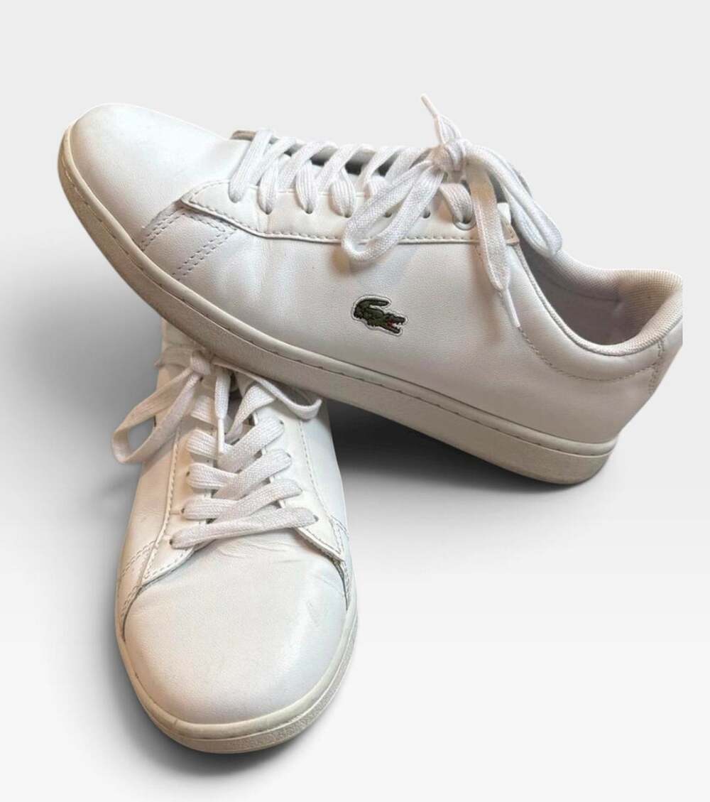 Lacoste White Leather Women Fashion Sneakers sz 8.5